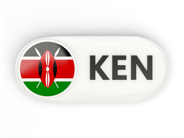 Round button with ISO code. Download flag icon of Kenya at PNG format