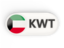 Kuwait. Round button with ISO code. Download icon.