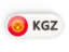 Kyrgyzstan. Round button with ISO code. Download icon.