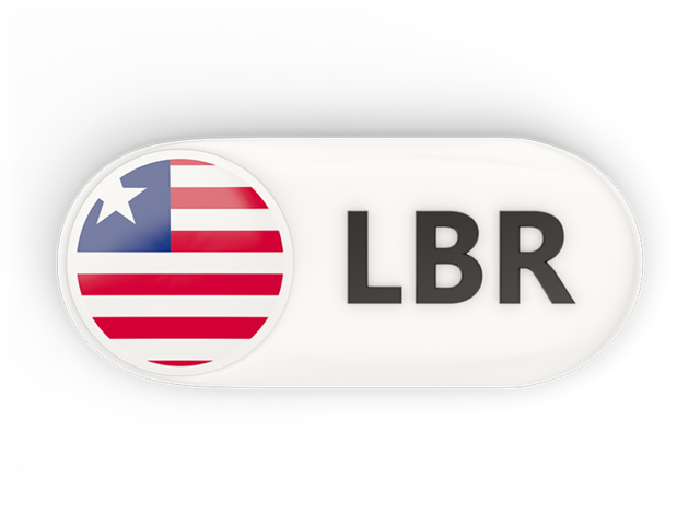Round button with ISO code. Download flag icon of Liberia at PNG format