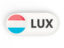 Luxembourg. Round button with ISO code. Download icon.
