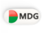 Madagascar. Round button with ISO code. Download icon.