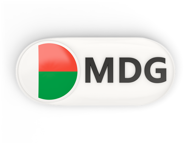 Round button with ISO code. Download flag icon of Madagascar at PNG format