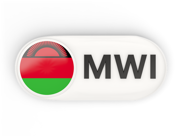 Round button with ISO code. Download flag icon of Malawi at PNG format