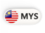 Malaysia. Round button with ISO code. Download icon.