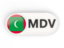 Maldives. Round button with ISO code. Download icon.