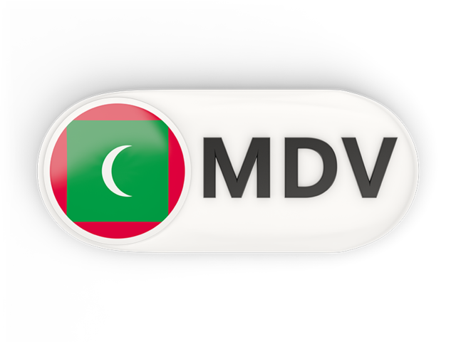 Round button with ISO code. Download flag icon of Maldives at PNG format