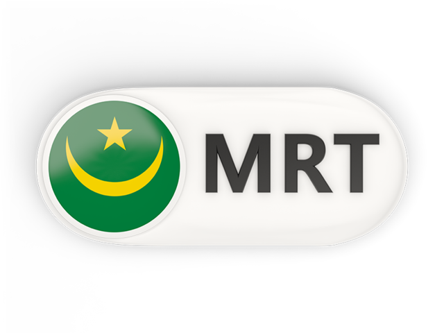 Round button with ISO code. Download flag icon of Mauritania at PNG format