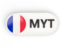 Mayotte. Round button with ISO code. Download icon.