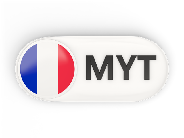 Round button with ISO code. Download flag icon of Mayotte at PNG format