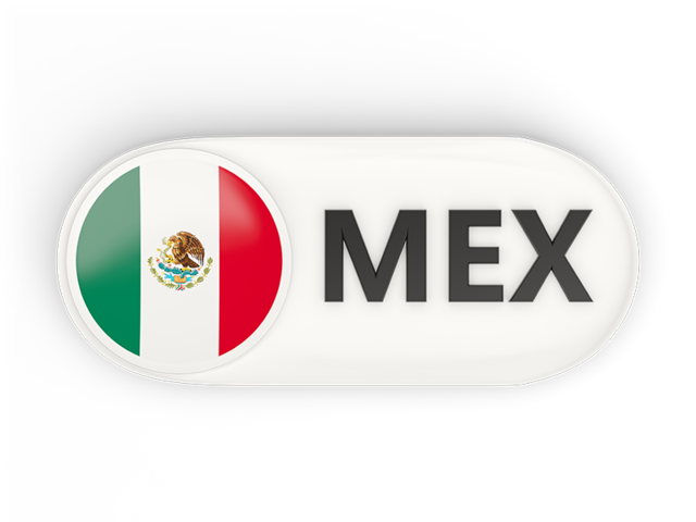 Round button with ISO code. Download flag icon of Mexico at PNG format