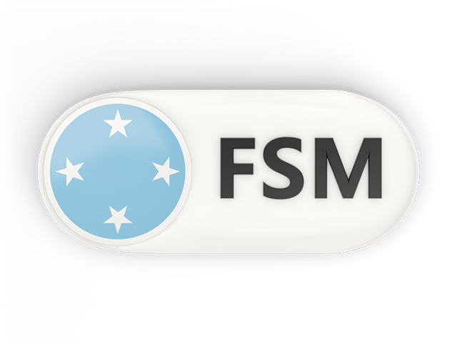 Round button with ISO code. Download flag icon of Micronesia at PNG format