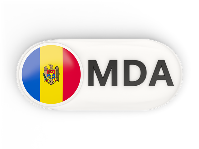 Round button with ISO code. Download flag icon of Moldova at PNG format