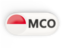 Monaco. Round button with ISO code. Download icon.