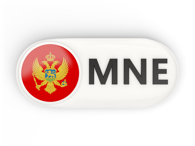 Round button with ISO code. Download flag icon of Montenegro at PNG format
