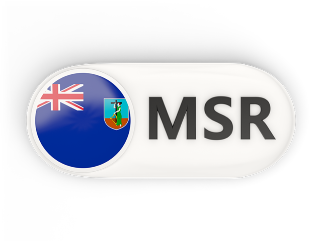Round button with ISO code. Download flag icon of Montserrat at PNG format
