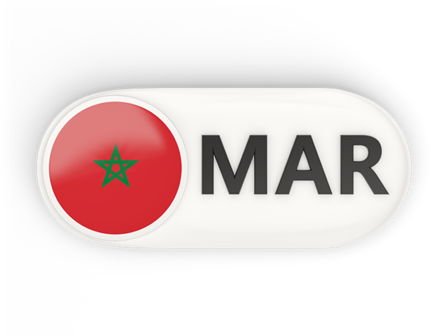 Round button with ISO code. Download flag icon of Morocco at PNG format