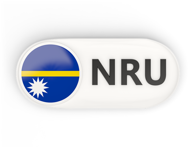 Круглая кнопка с ISO кодом. Скачать флаг. Науру