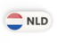 Netherlands. Round button with ISO code. Download icon.