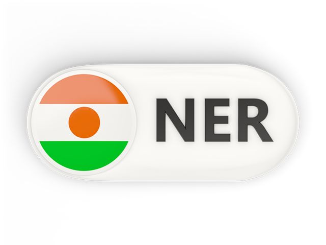 Round button with ISO code. Download flag icon of Niger at PNG format
