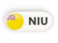 Niue. Round button with ISO code. Download icon.