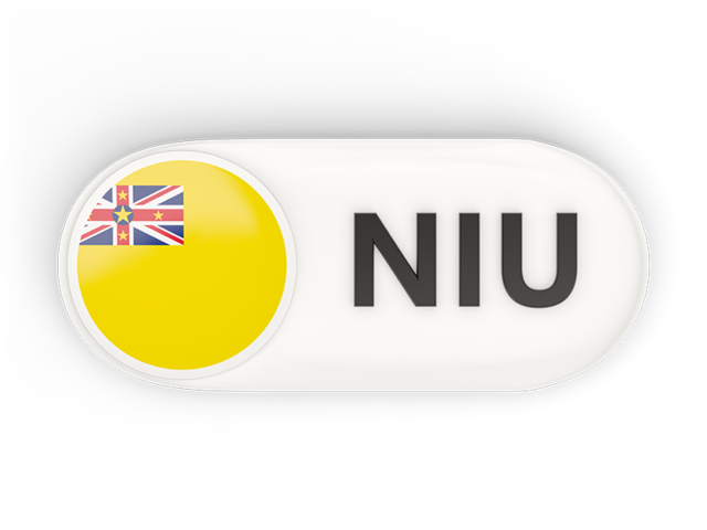 Round button with ISO code. Download flag icon of Niue at PNG format