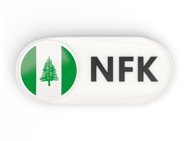 Round button with ISO code. Download flag icon of Norfolk Island at PNG format