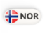 Norway. Round button with ISO code. Download icon.