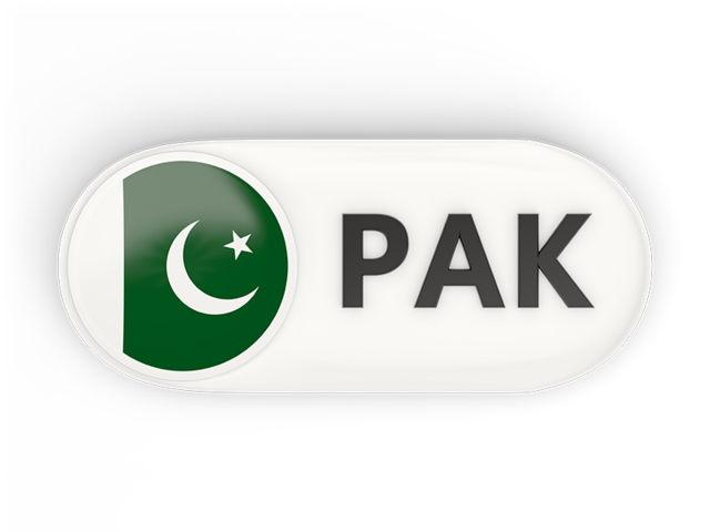 Round button with ISO code. Download flag icon of Pakistan at PNG format