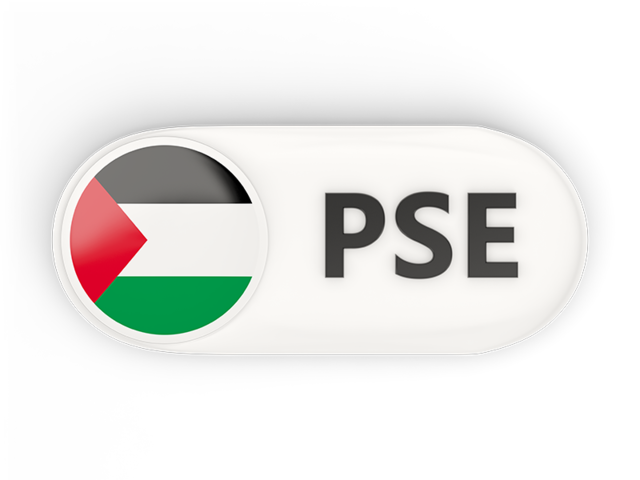 Round button with ISO code. Download flag icon of Palestinian territories at PNG format