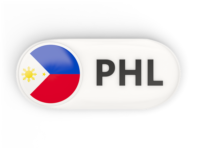 Round button with ISO code. Download flag icon of Philippines at PNG format