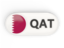 Qatar. Round button with ISO code. Download icon.