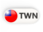 Taiwan. Round button with ISO code. Download icon.