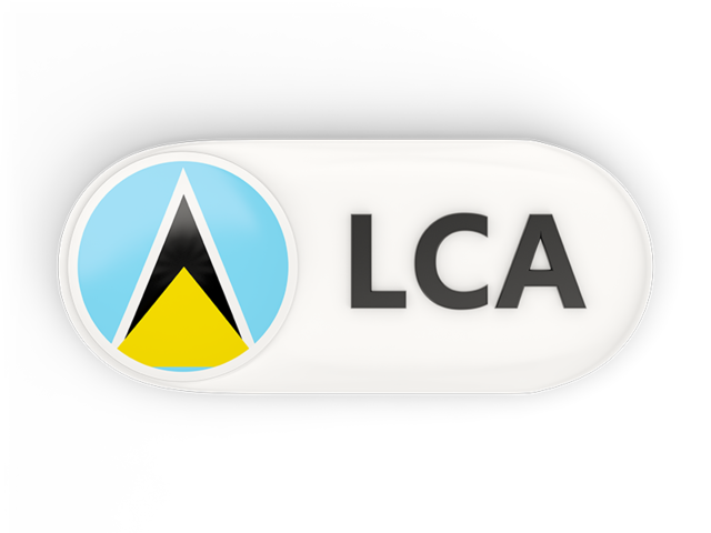 Round button with ISO code. Download flag icon of Saint Lucia at PNG format