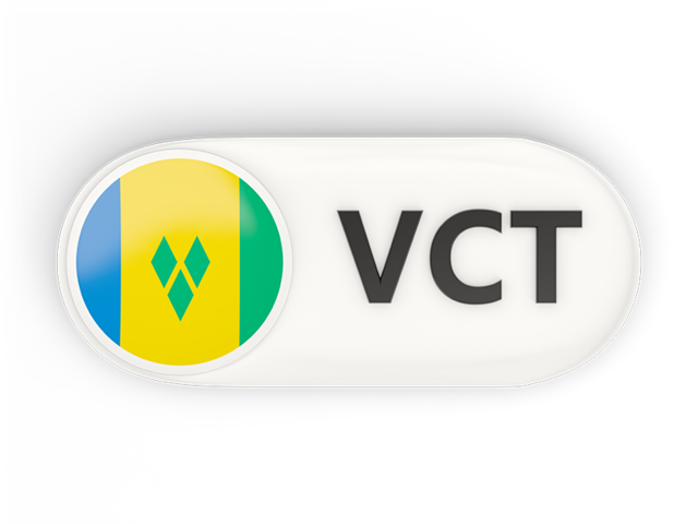 Round button with ISO code. Download flag icon of Saint Vincent and the Grenadines at PNG format