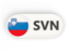 Slovenia. Round button with ISO code. Download icon.