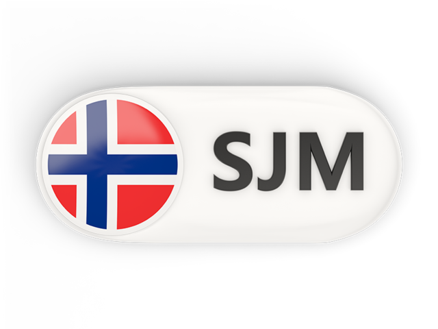 Round button with ISO code. Download flag icon of Svalbard and Jan Mayen at PNG format