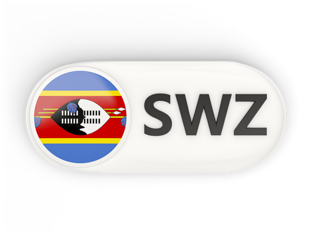 Round button with ISO code. Download flag icon of Swaziland at PNG format