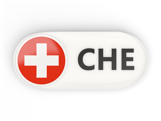 Round button with ISO code. Download flag icon of Switzerland at PNG format