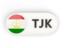 Tajikistan. Round button with ISO code. Download icon.