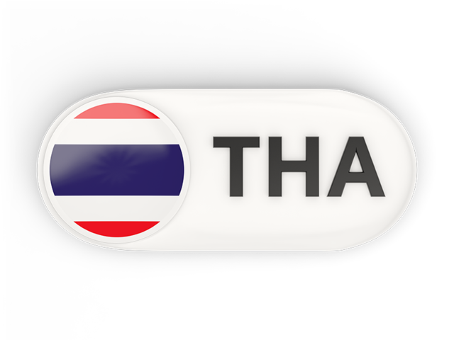 Round button with ISO code. Download flag icon of Thailand at PNG format