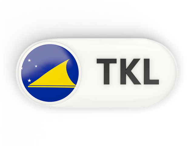 Round button with ISO code. Download flag icon of Tokelau at PNG format