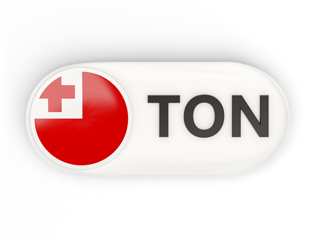 Round button with ISO code. Download flag icon of Tonga at PNG format