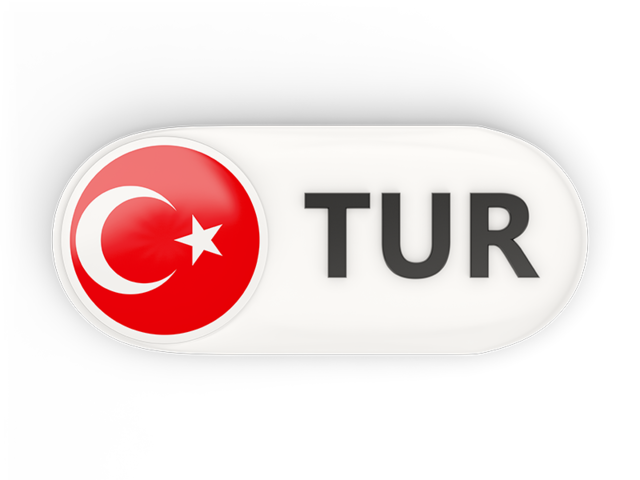 Round button with ISO code. Download flag icon of Turkey at PNG format