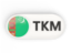 Turkmenistan. Round button with ISO code. Download icon.