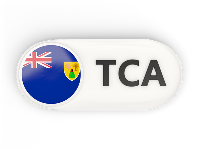 Round button with ISO code. Download flag icon of Turks and Caicos Islands at PNG format