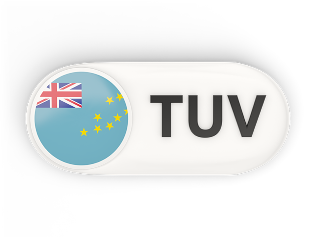 Round button with ISO code. Download flag icon of Tuvalu at PNG format