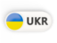 Ukraine. Round button with ISO code. Download icon.