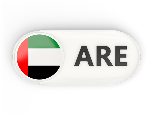 Round button with ISO code. Download flag icon of United Arab Emirates at PNG format