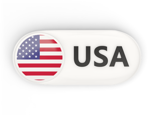 Round button with ISO code. Download flag icon of United States of America at PNG format